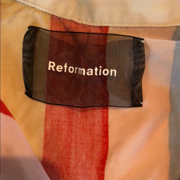 Reformation Palma Rainbow Button Down Top Size XS - Picture 6 of 7